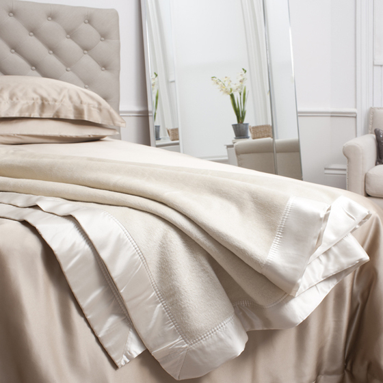 cream silk blanket