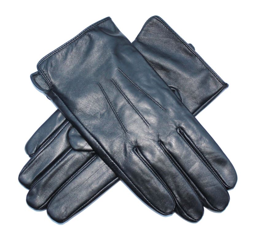 black leather cashmere lined gloves