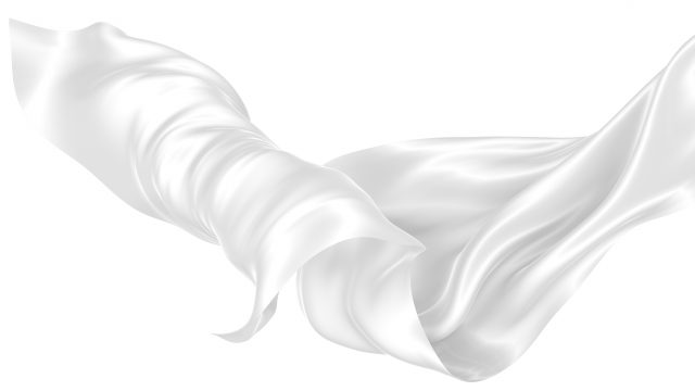 Abstract background of white wavy silk or satin. 3d rendering image. Image isolated on white background.